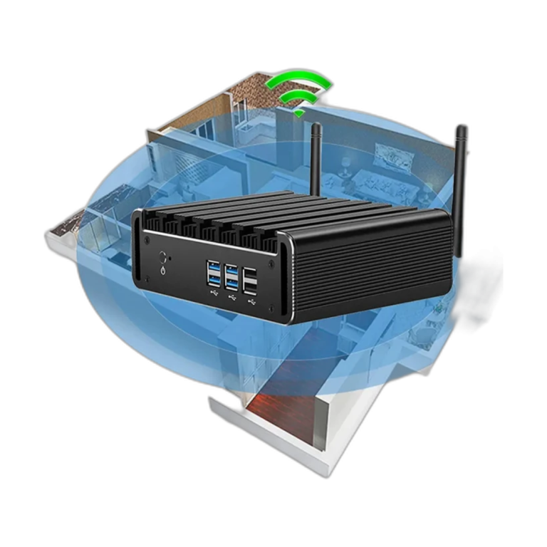 Helorpc Intel Core i7-5500U Mini PC barebone front view with ports