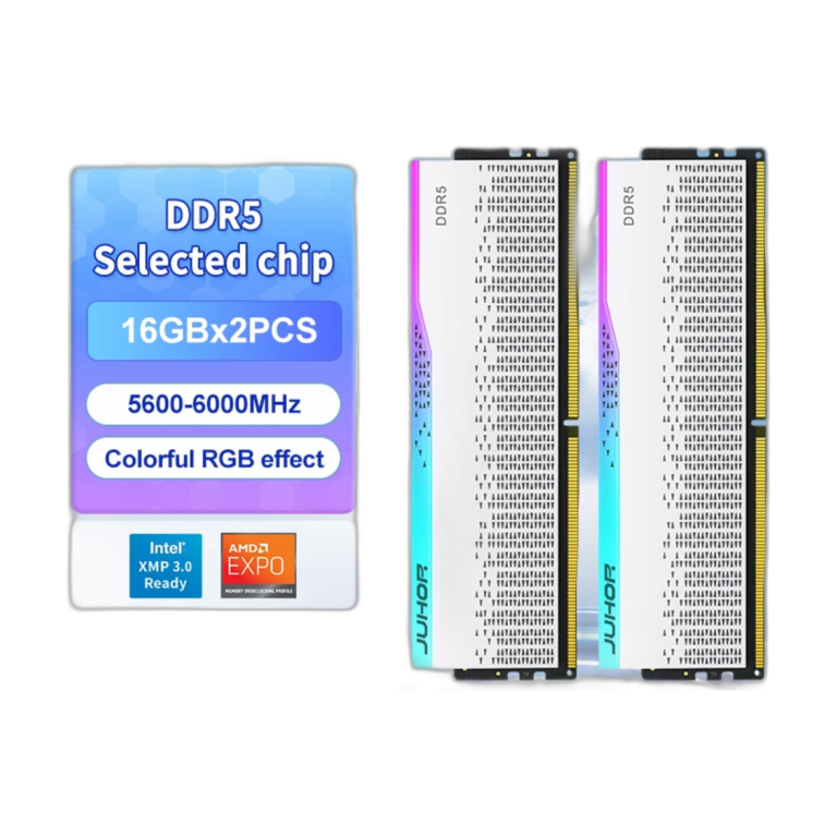 JUHOR DDR5 16GBx2 6000MHz RGB desktop memory front view