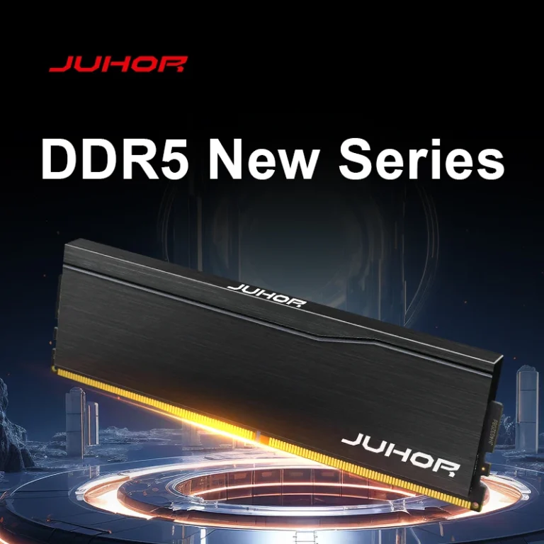 Close-up of JUHOR DDR5 32GB desktop memory modules