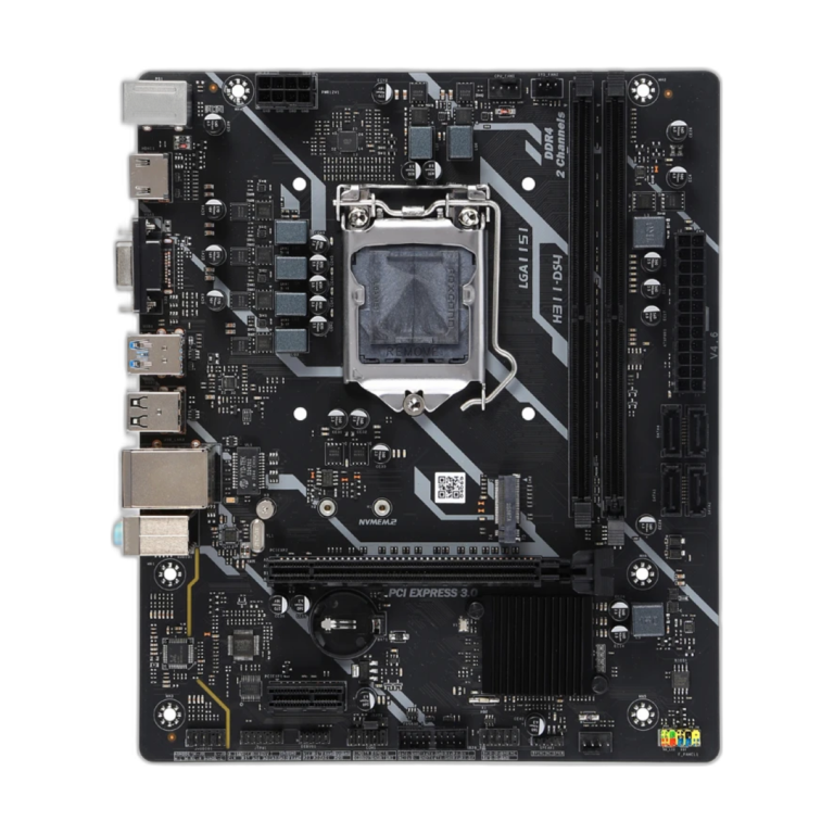 KLLISRE H310 Micro-ATX motherboard front view with ports