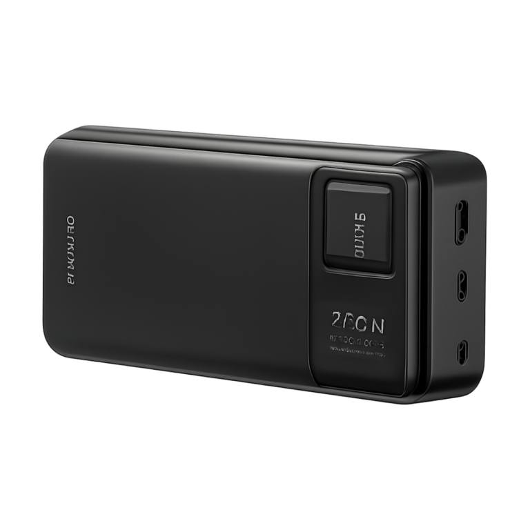 KUULAA 20000mAh portable power bank front view with digital display