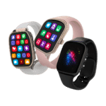 LAXASFIT H9 smartwatch showing call answering and health tracking features