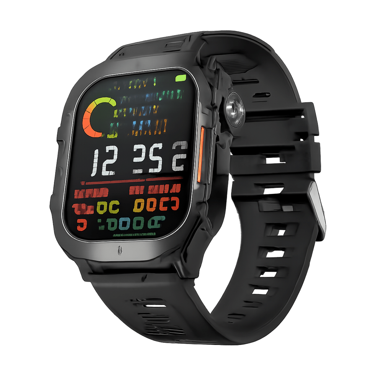 LAXASFIT New Men’s Smart Watch Bluetooth Talk 2.01 inch HD Screen LED Outdoor Flashlight Heart Rate Monitor Sports Smartwatch-bg-clean Front view of LAXASFIT H11 men's smartwatch with 2.01-inch AMOLED screen