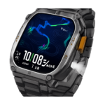LIGE BWQX18 smartwatch front view with HD screen and steel band