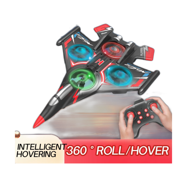 Large foam remote control stunt aircraft with colorful LED lights