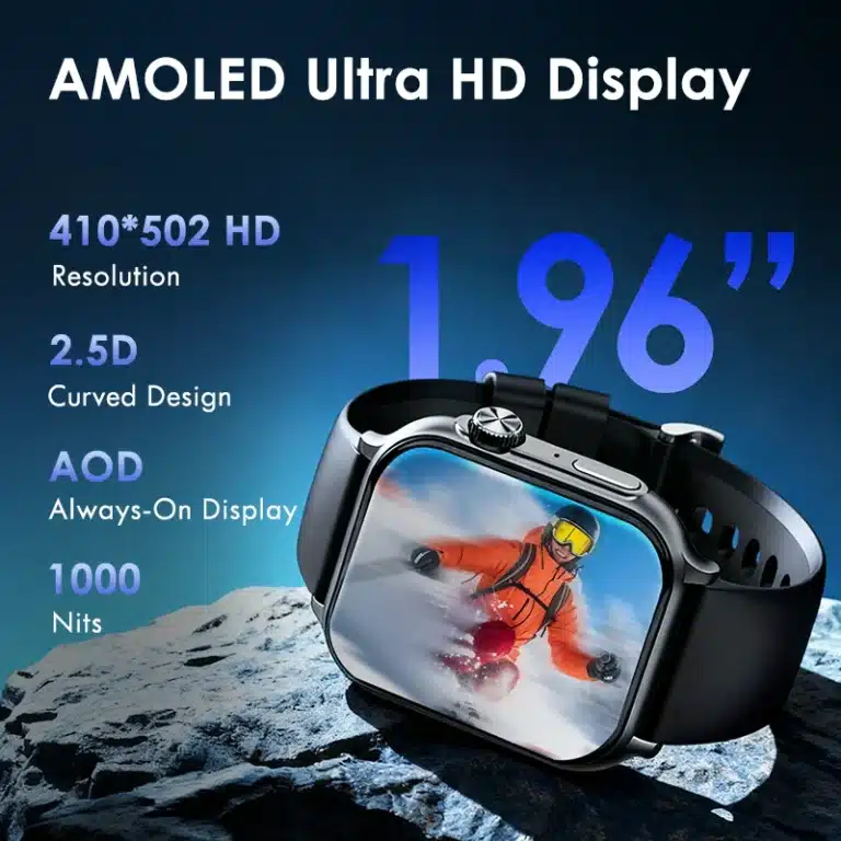 Side angle of Lenovo 2025 smartwatch with silicone strap