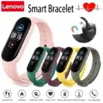 Lenovo Smart Band Movement Watch front view with square LCD screen