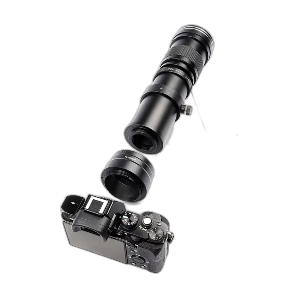 Lightdow 420-800mm F8.3-F16 manual zoom telephoto lens front view