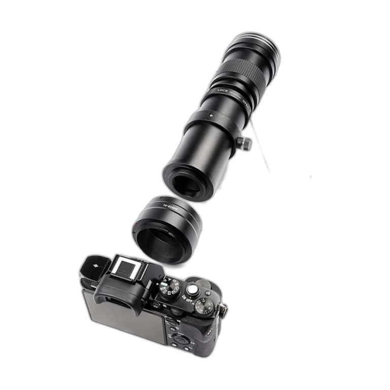 Lightdow 420-800mm F8.3-F16 manual zoom telephoto lens front view