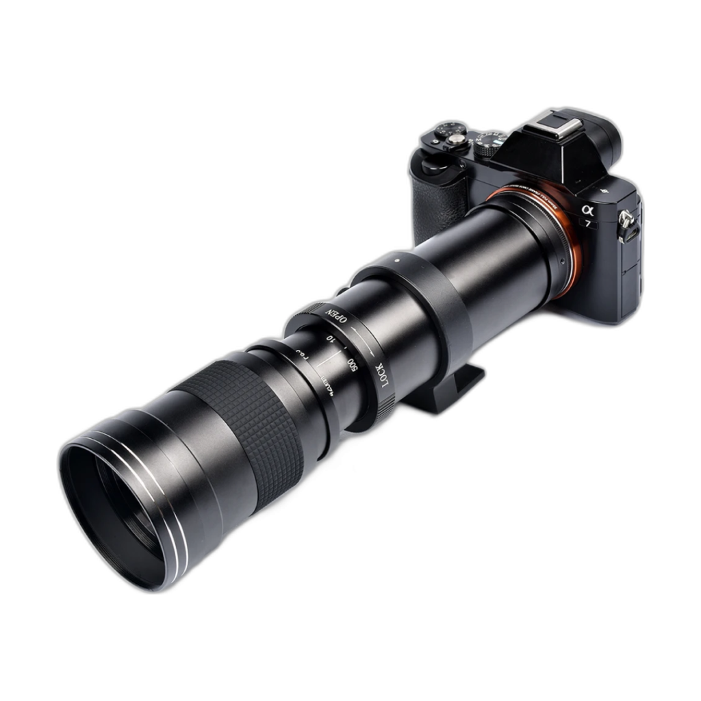 Lightdow 420-800mm f8.3-16 manual telephoto zoom lens front view