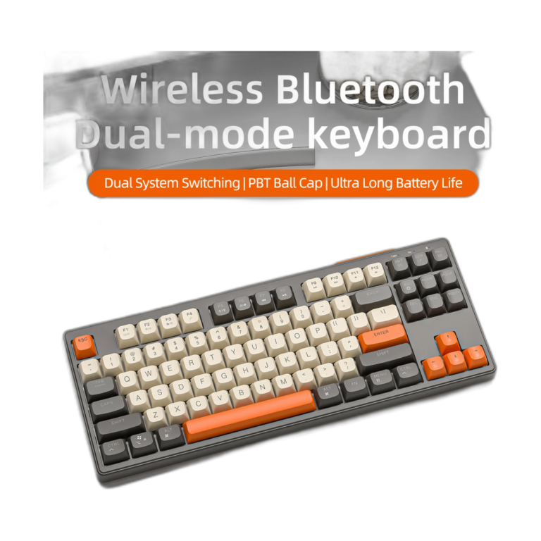 M87 87-key wireless Bluetooth RGB gaming keyboard with PBT keycaps