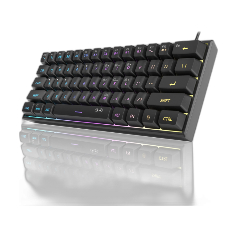 MageGee 61-key RGB backlit compact gaming keyboard front view