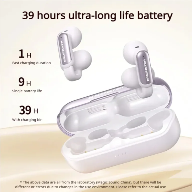 Side view of Monster AC601 OWS wireless Bluetooth earphones