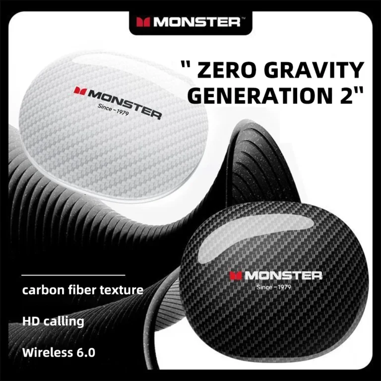 Side view of Monster MQO37 TWS Bluetooth gaming earphones