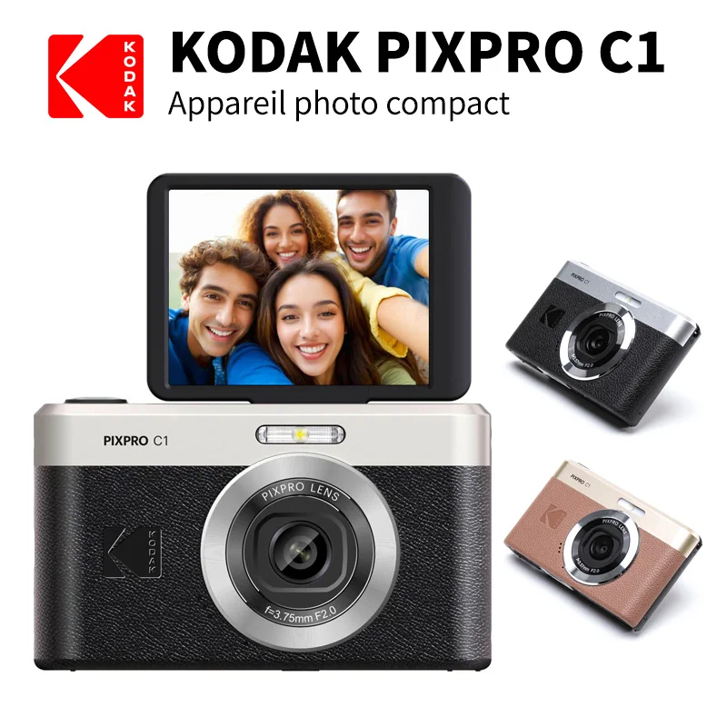 Side angle of Kodak PIXPRO C1 camera showcasing compact design