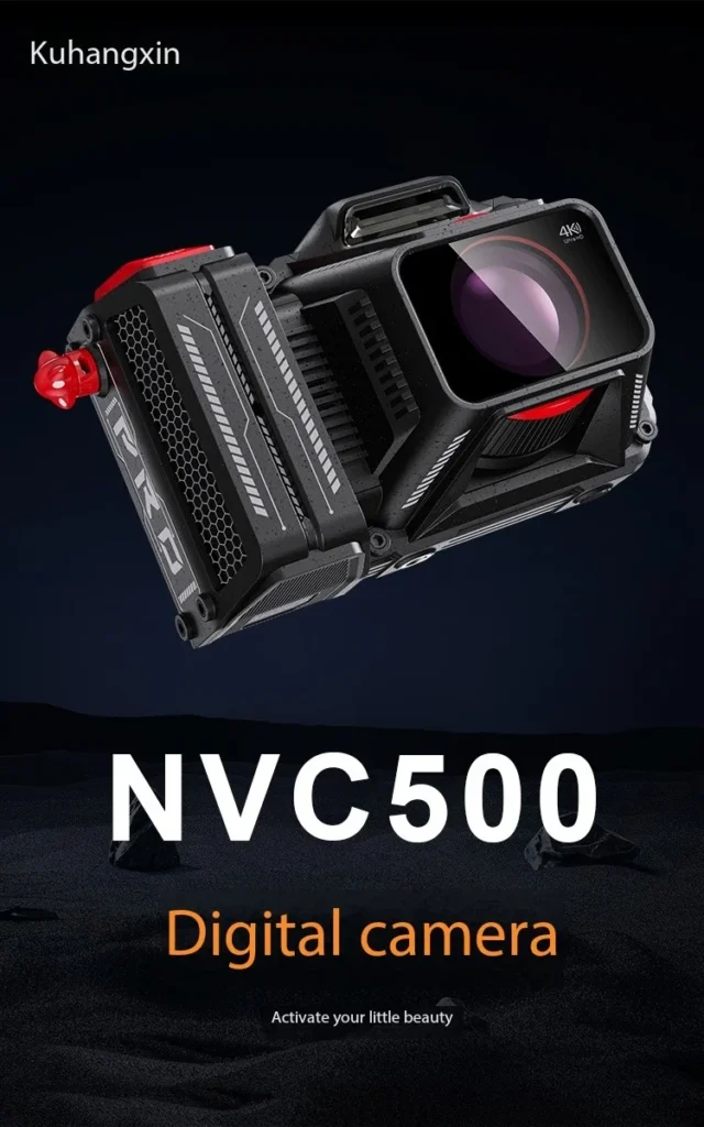 NVC500 70MP 4K WiFi mirrorless DSLR camera side angle