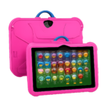 7-inch kids tablet with cartoon pattern and dual cameras