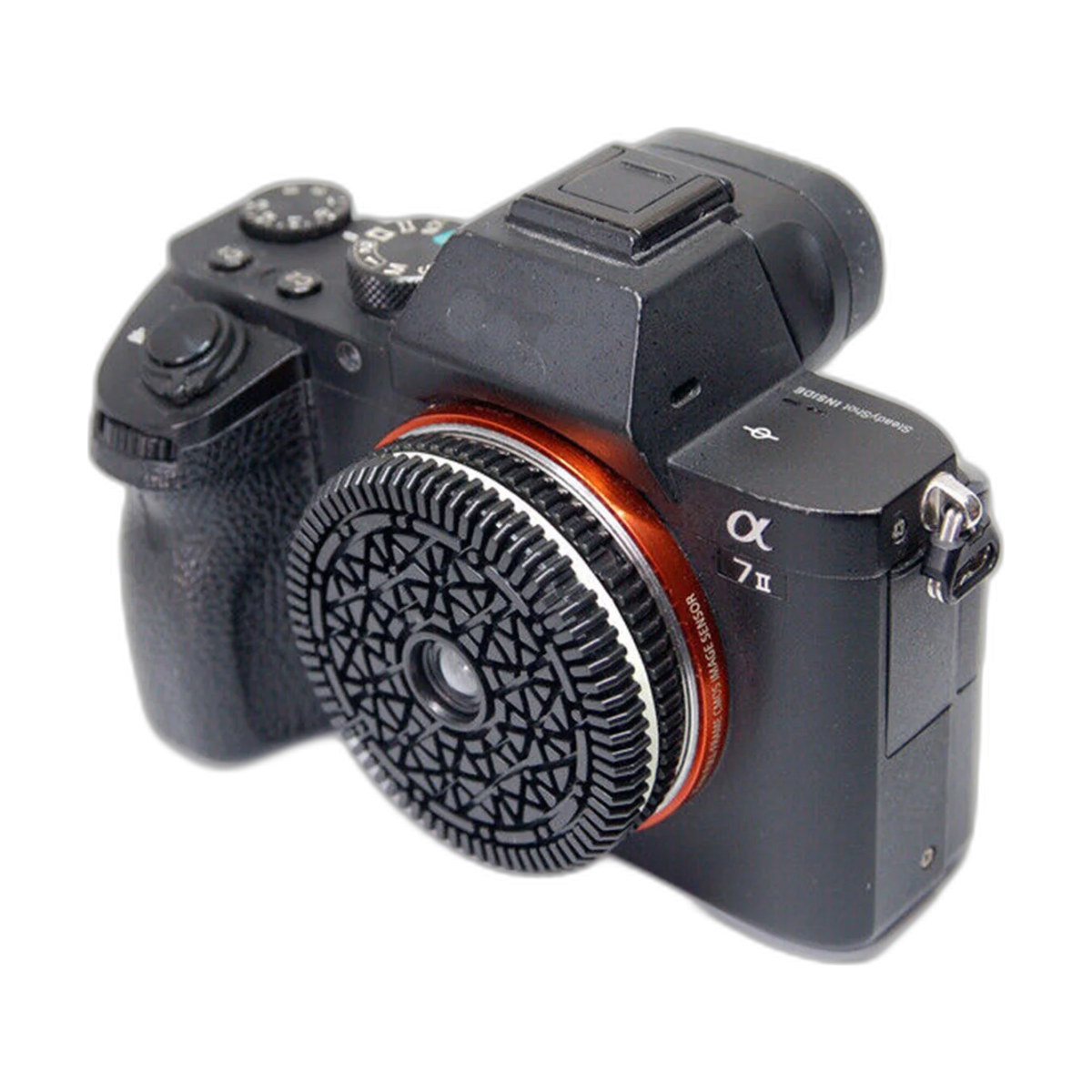 New Focus Free Pancake Biscuit Lens For Sony E Mount Mirrorless Camera Lens ABS shell + resin lens Camrea accessories Filmy feel-bg-clean XINXIANG focus-free pancake biscuit lens on Sony E mount camera