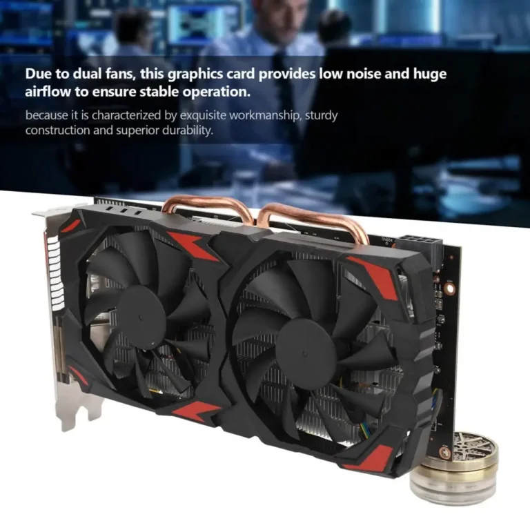 Side angle of RX580 8GB GDDR5 graphics card showing cooling fans