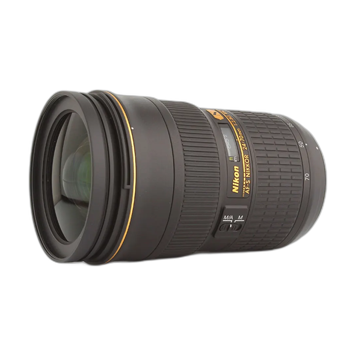 Nikon AF-S 24-70mm f/2.8G ED Lens For Nikon SLR cameras-bg-clean Front view of Nikon AF-S 24-70mm f/2.8G ED lens