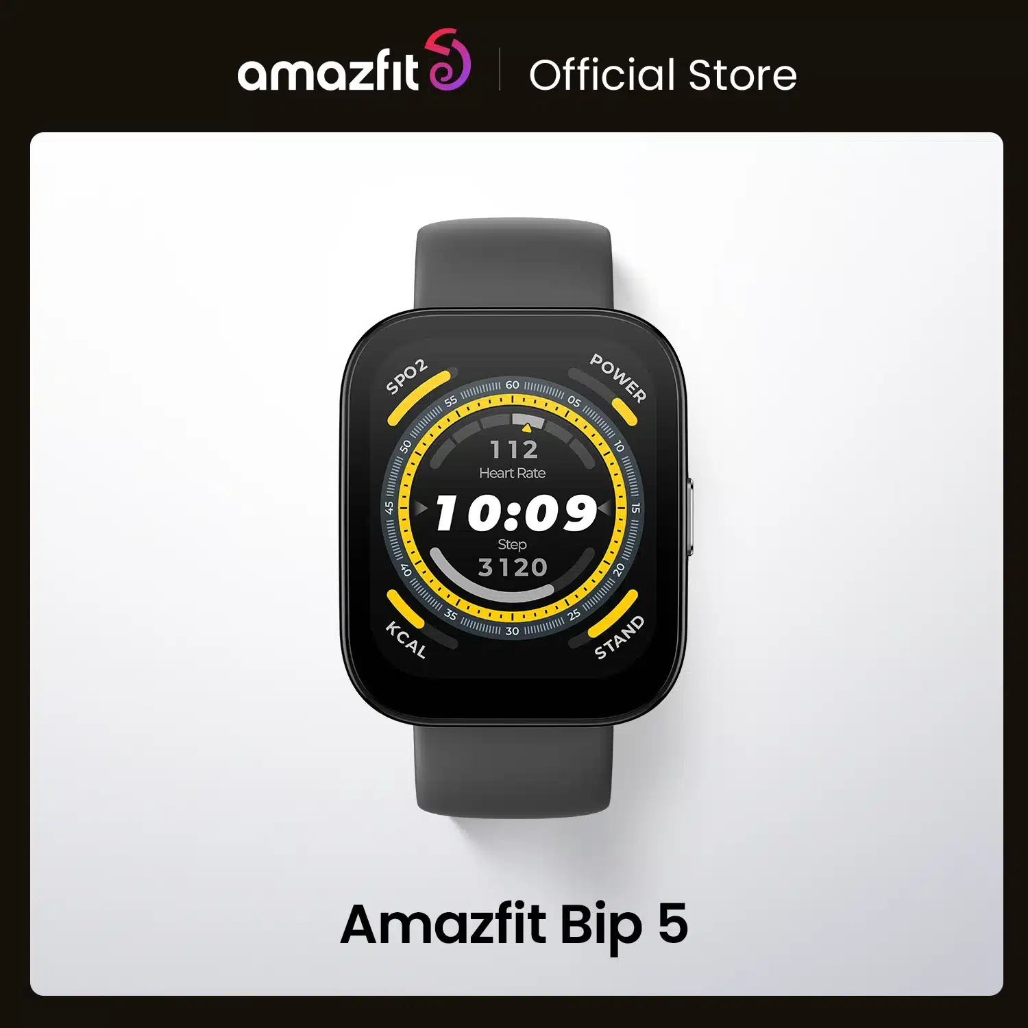 Original Amazfit Bip 5 Smartwatch 46mm 120+ Sports Modes Sleep Monitoring Smart Watch 24H Heart Rate For Android IOS Phone Amazfit Bip 5 46mm smartwatch front view with AMOLED display