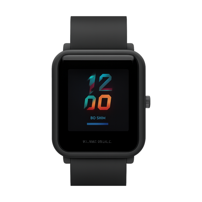 Refurbished Amazfit Bip S GPS smartwatch with silicone band front view