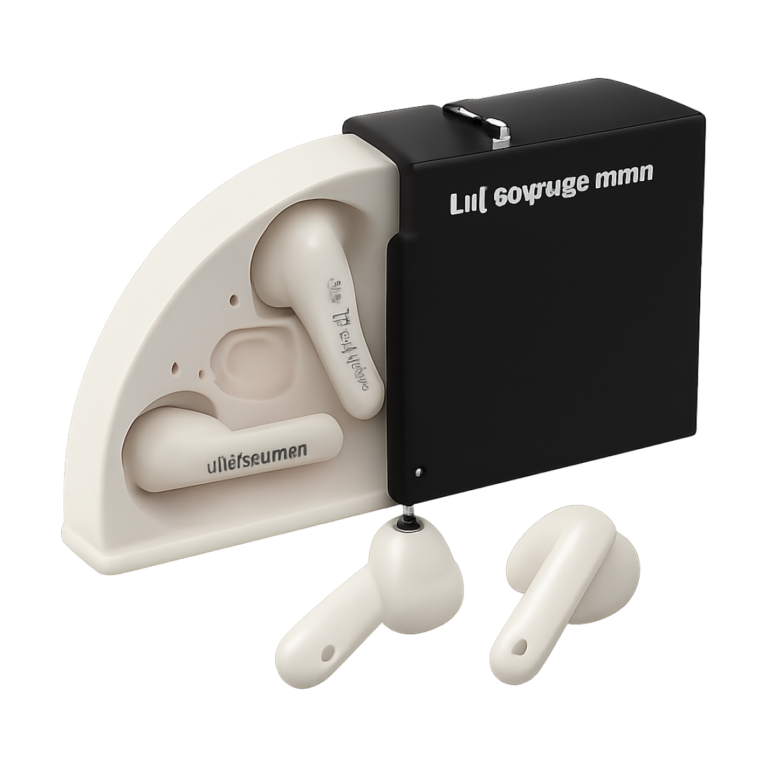 Monster XKT17 wireless Bluetooth 5.3 earphones with frosted case open