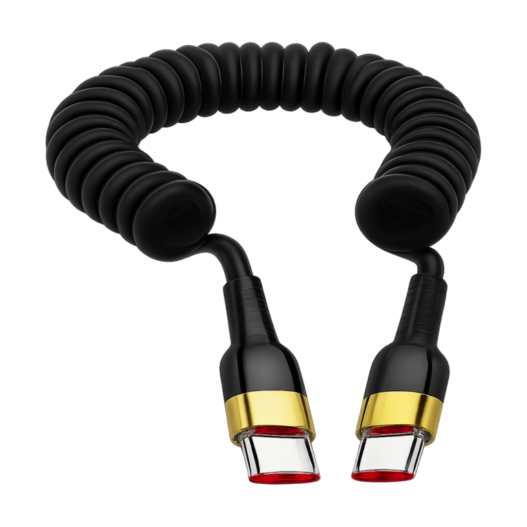 120W PD fast charge Type C to Type C spring cable coiled
