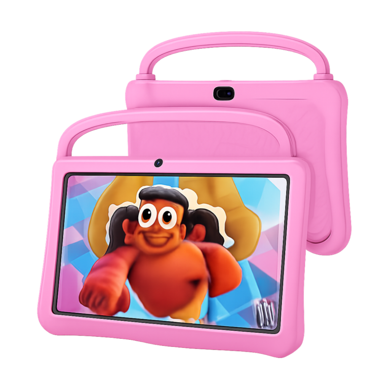 PRITOM 10 inch Kids Tablet with silicone protective case front view