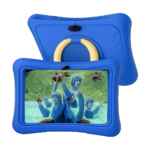 PRITOM 7 inch kids tablet with blue protective case front view