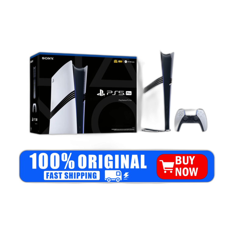 PlayStation 5 Pro console front view with sleek design