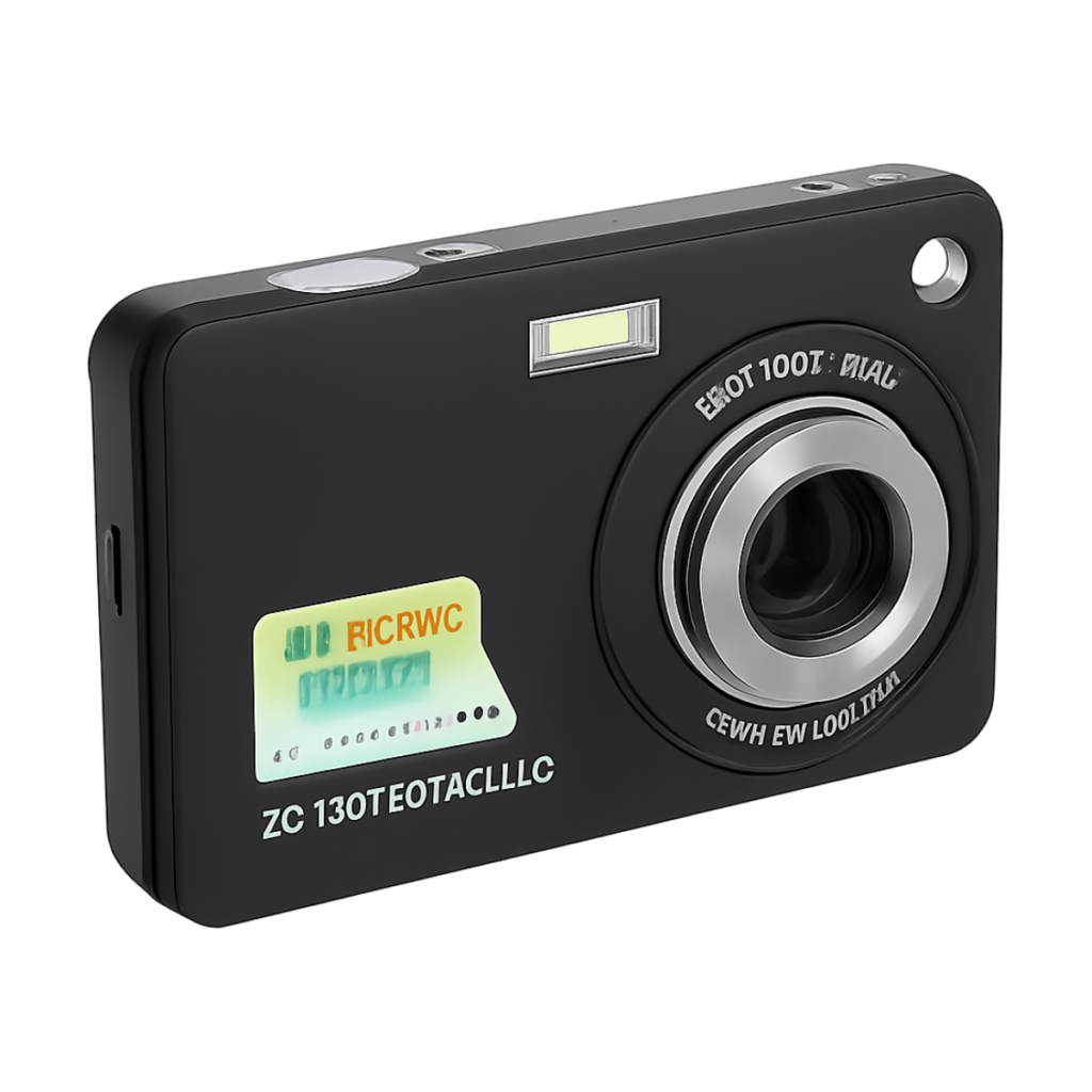Portable 48MP digital camera with 2.7 inch LCD display front view