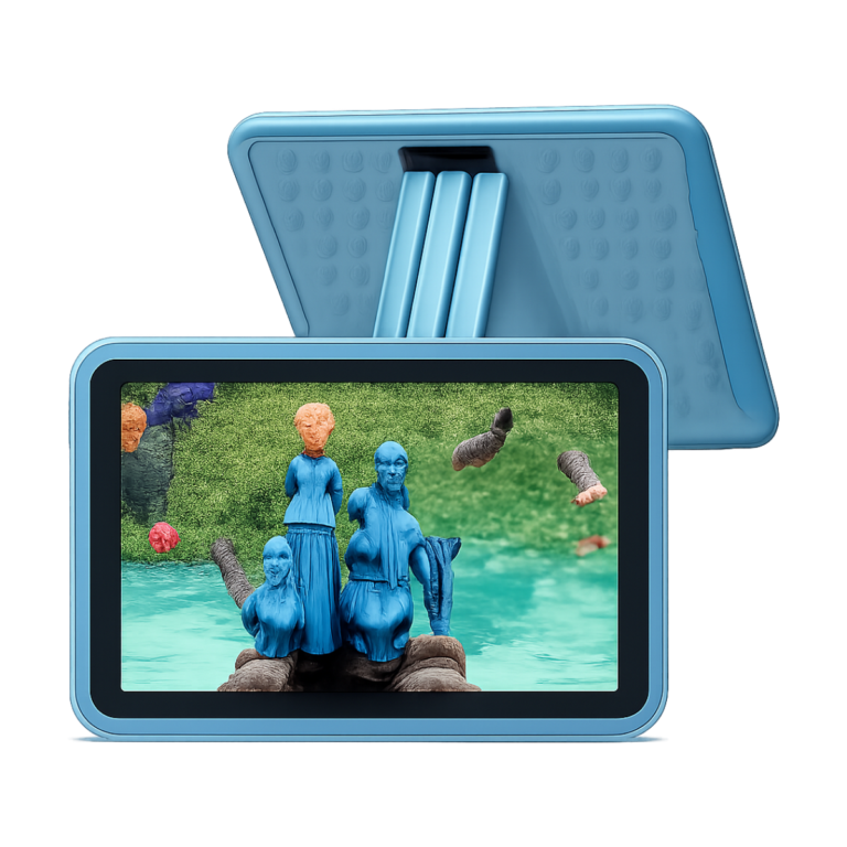 Pritom 10 inch kids tablet with silicone case front view