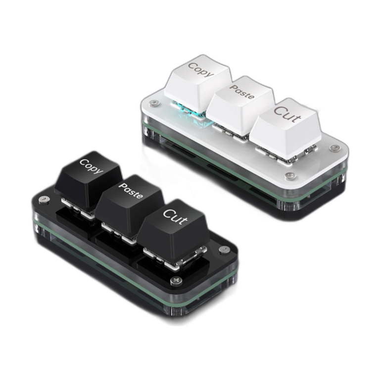 RGB 3-key mini macro keyboard with multicolor backlighting and hot-swappable switches