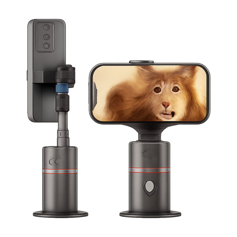 Selfieshow P02 handheld smartphone gimbal with 360 degree rotation and AI tracking