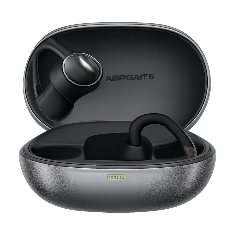 SoundPEATS Clip1 open-ear wireless earbuds with charging case and liquid silicone design