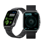Front view of 2in1 smartwatch with Bluetooth headphones and health monitor