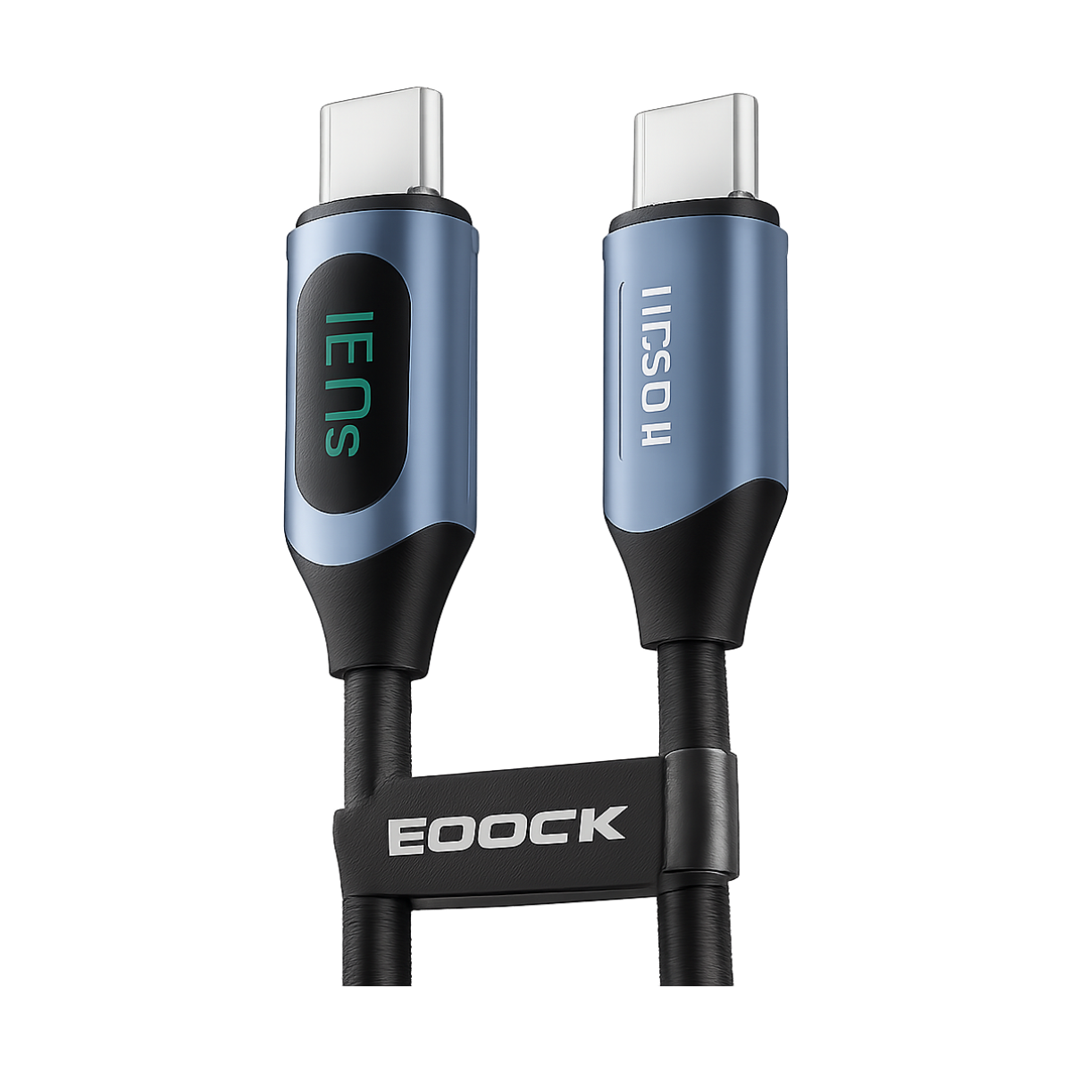 Toocki 100W Type C to Type C Cable PD Fast Charging Charger USB C to USB C Display Cable For Macbook iPad Data Cord Wire-bg-clean Toocki 100W USB-C to USB-C PD fast charging cable front view