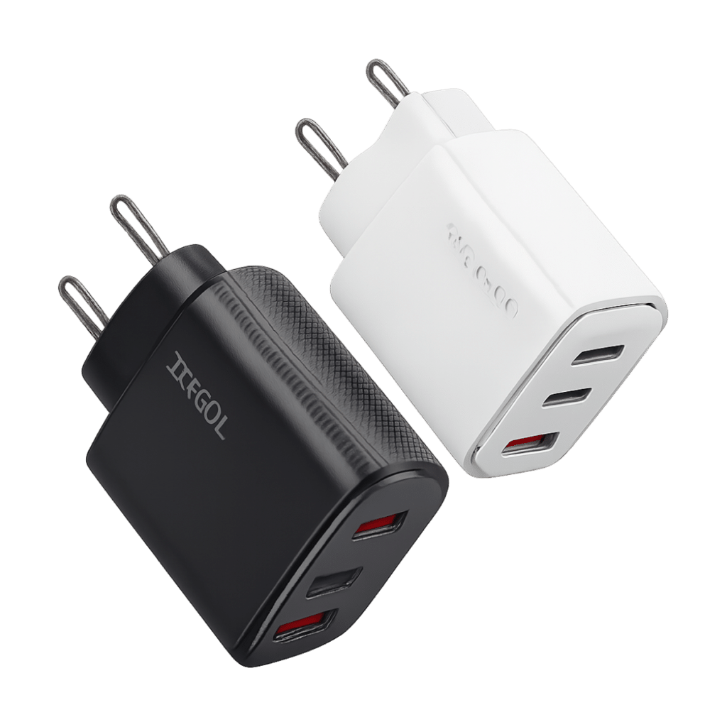 Toocki 40W GaN USB charger with dual USB-C and USB-A ports front view
