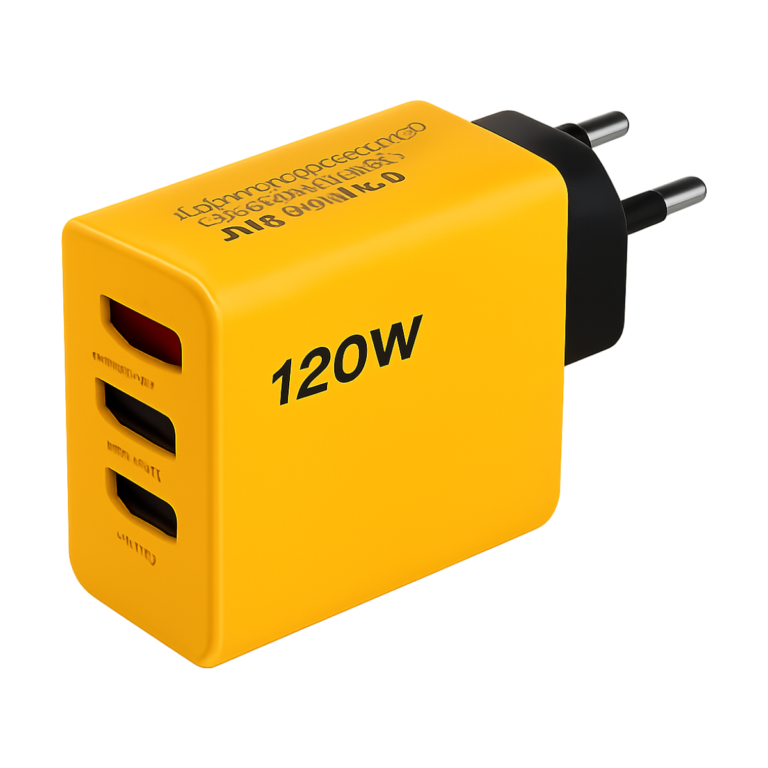 Total 120W fast charger with 4 USB-A and USB-C ports for iPhone 16 and Xiaomi 14