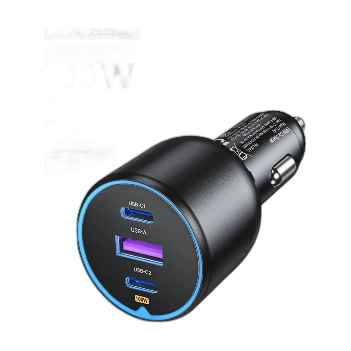 UGREEN 130W USB-C car charger with multiple ports