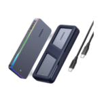 UGREEN 20Gbps M.2 SSD enclosure with RGB lighting front view