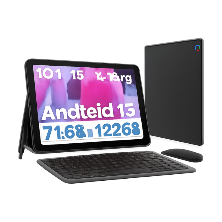 URAO 10 Inch Android 15 Tablet front view with screen on