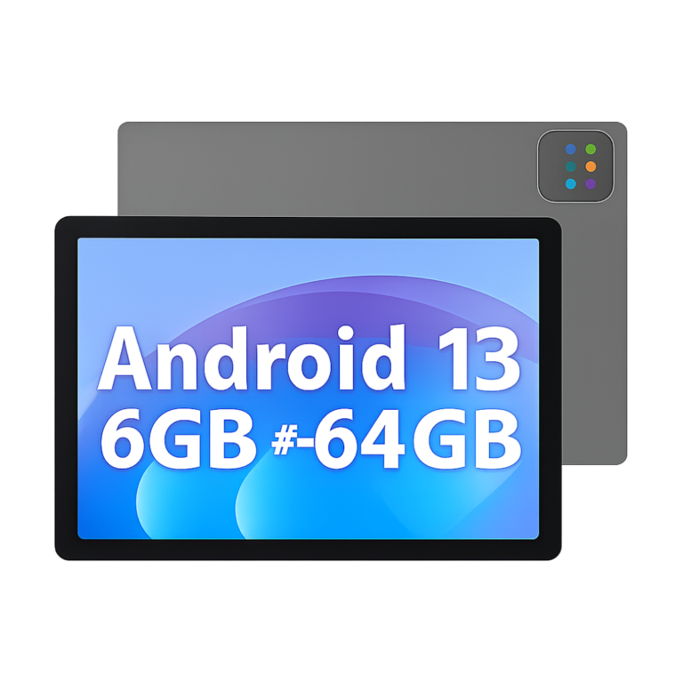 URAO 10 inch Android 14 tablet front view with screen on