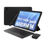 URAO Android 14 10 inch tablet front view with screen on