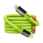 Green 240W USB-C fast charging data cable with dual Type-C connectors