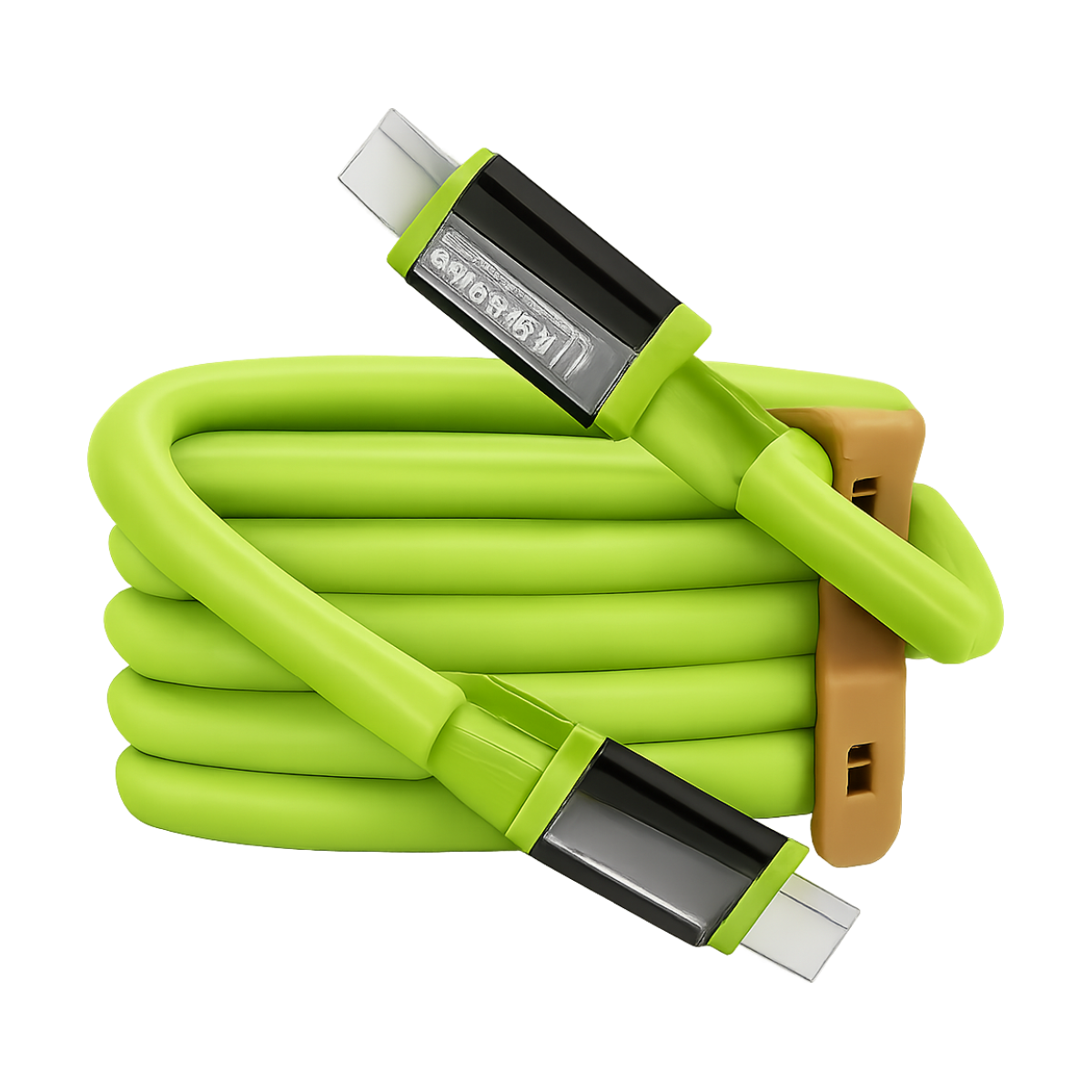 Green 240W USB-C fast charging data cable with dual Type-C connectors
