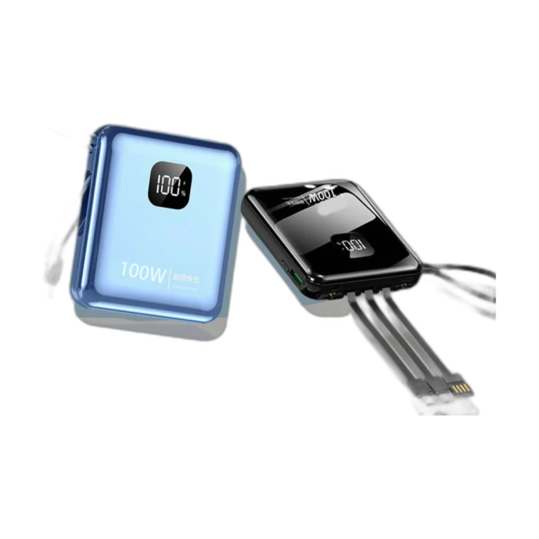 VIVO 200000mAh power bank front view with built-in cables