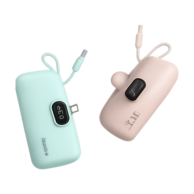 VIVO 50000mAh Capsule Power Bank with digital display and built-in cables in black color