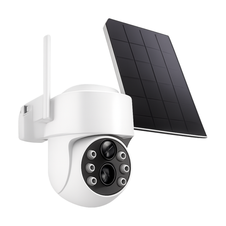 4MP WiFi solar-powered PTZ outdoor IP camera with built-in battery and solar panel